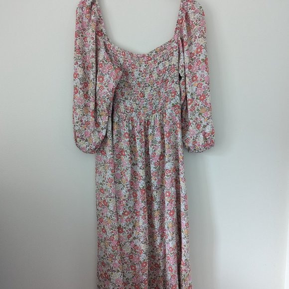 H&M Floral Midi Dress - Pink and White - Picture 5 of 5